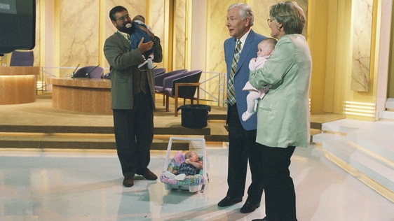 The Duffy triplets in 1995.