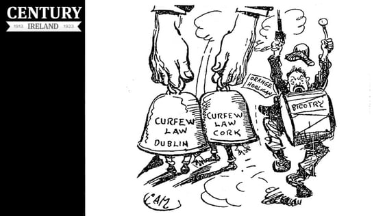 Century Ireland, Issue 184 - Cartoon pointing out that, while curfews have been implemented in Dubl…