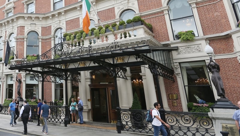 The statues were removed from outside the Shelbourne Hotel during the week
