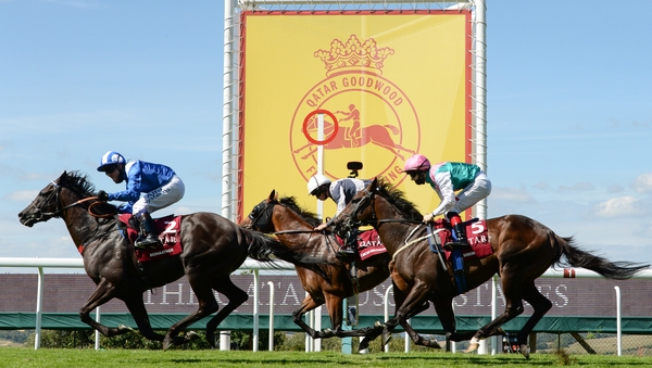 Mohaather ridden by Jim Crowley (L) pipped Circus Maximus (C) and Siskin to the line
