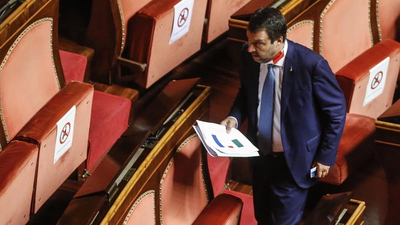 Matteo Salvini told the senate that he was 'proud to have defended Italy'