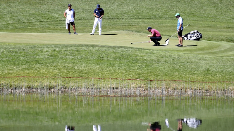 Seamus Power lines up a putt during the first round of the Barracuda Championship