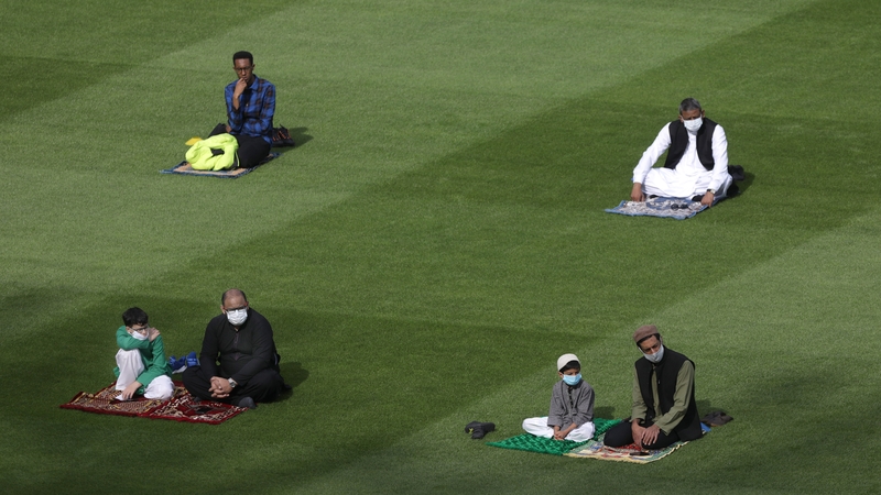 Worshippers at the socially distanced even in Croke Park