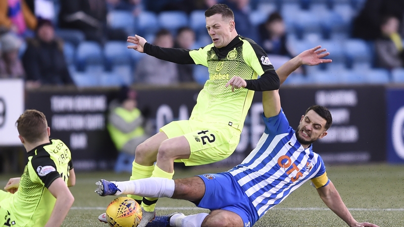 Gary Dicker in action against Celtic