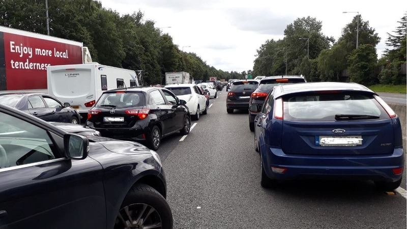 Heavy traffic on the N4 after an accident near Junction 4 today