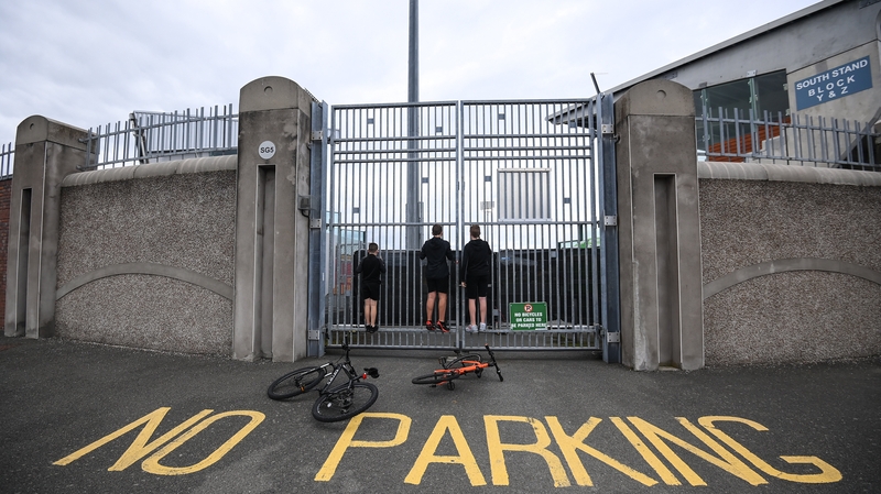 Young Shamrock Rovers supporters try to get a glimpse of the action at Tallaght Stadium
