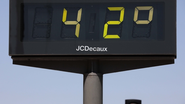 A thermometer reads 42C in Valencia, Spain