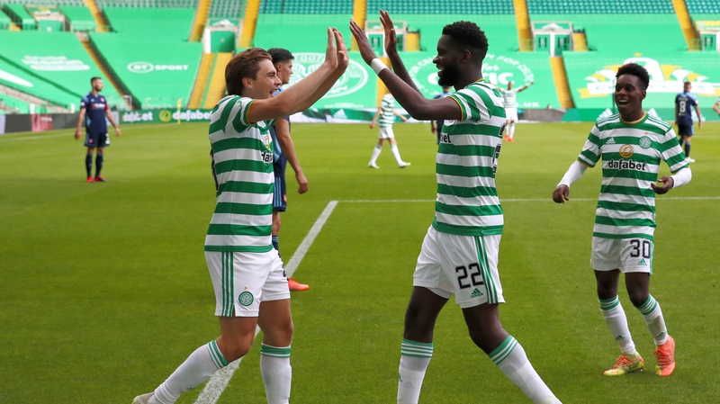 Edouard (r) celebrating his second goal