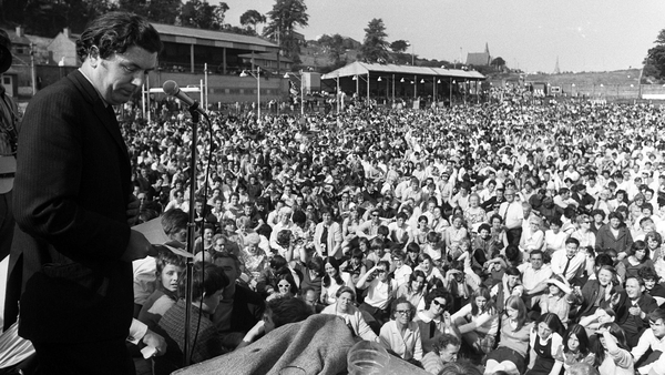 John Hume (then a Stormont MP and Civil Rights leader) addressing a rally in Derry in 1971