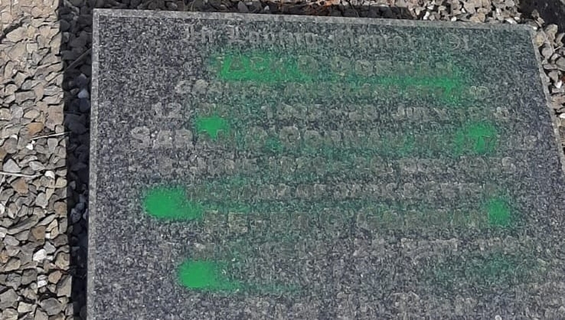 The headstones of the graves at the isolated Churchtown Graveyard had been sprayed with graffiti