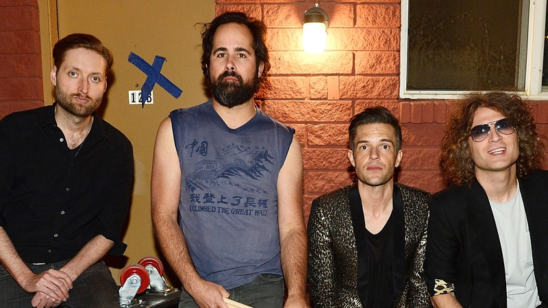 The Killers (l-r): Bass guitarist Mark Stoermer, drummer Ronnie Vannucci Jr., singer Brandon Flowers and guitarist Dave Keuning