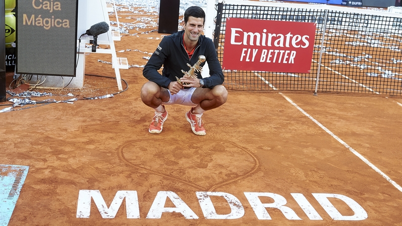 Novak Djokovic won in Madrid in May 2019 - the tournament is vital for French Open preparations