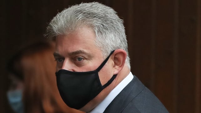 Northern Ireland Secretary of State Brandon Lewis arrives at St Eugene's Cathedral