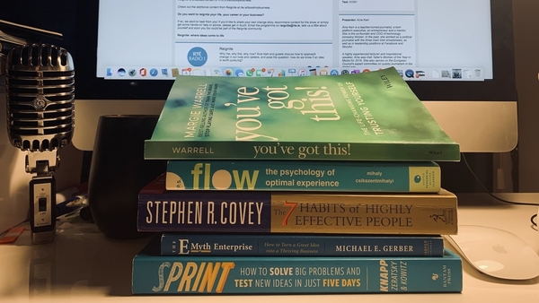 Áine Kerr's well thumbed books - recommendations to help you turn your idea into reality.