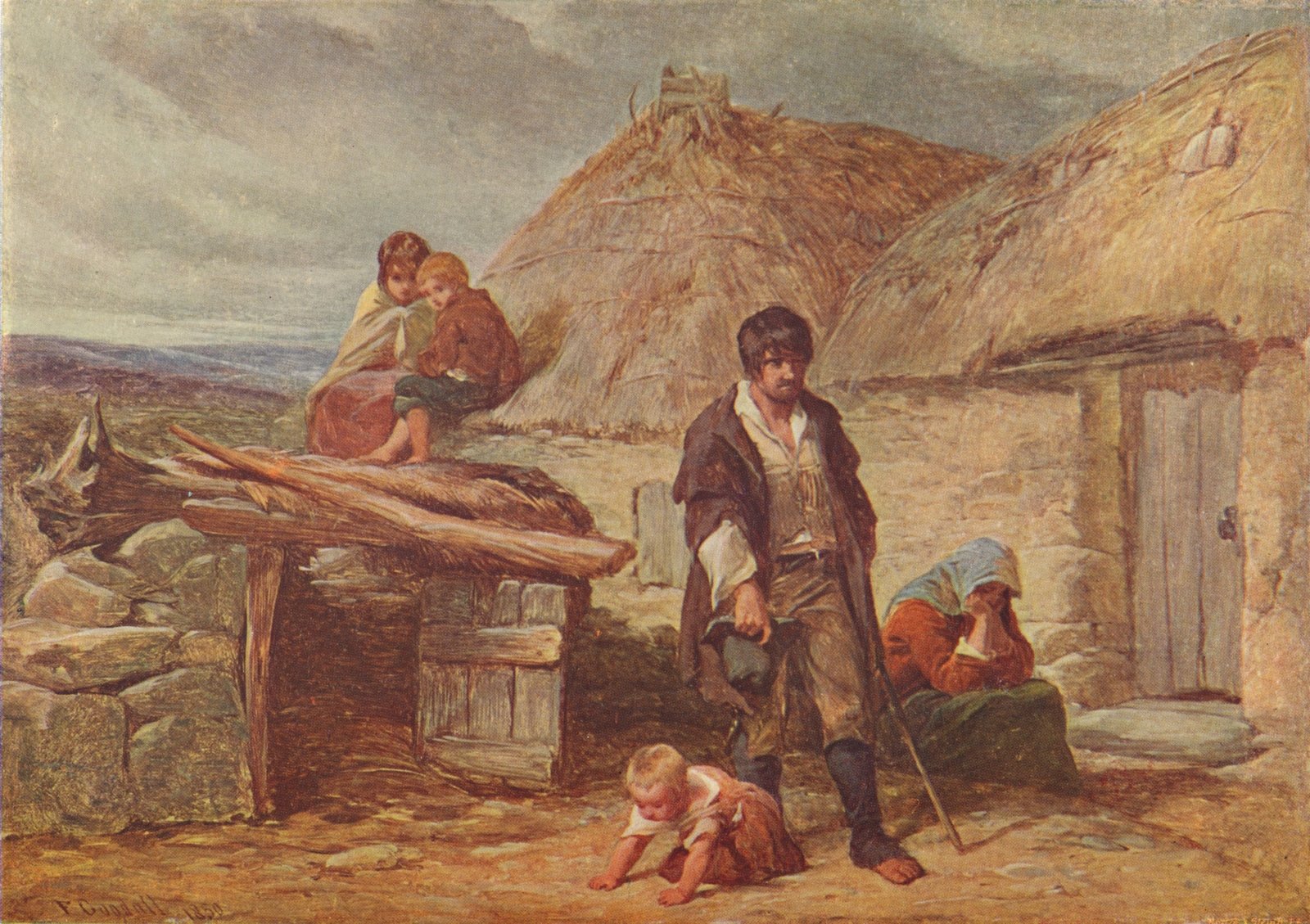 An Irish Eviction', 1850 (1906). From Cassell's Illustrated History of England, Vol. V. (Cassell and Company, Limited, London, Paris, New York & Melbourne, 1906). Artist Frederick Goodall. Source: The Print Collector/Getty Images