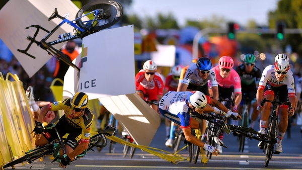 The opening stage of the Tour of Poland was marred by a dreadful crash on the line