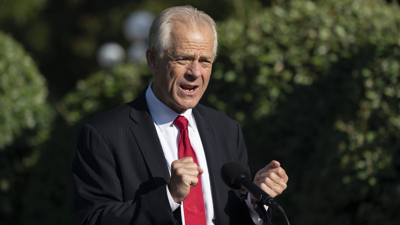 Peter Navarro was speaking to reporters ahead of an announcement by Mr Trump on bringing pharmaceutical manufacturing back to the US (file pic)