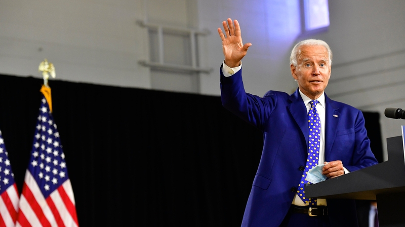 Joe Biden pictured at a campaign event in July