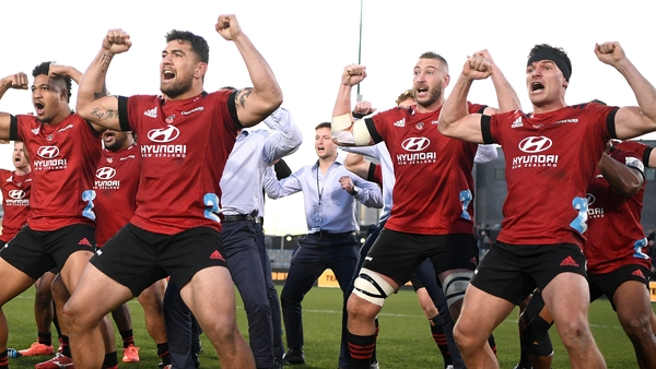 The Crusaders performed a haka after the game