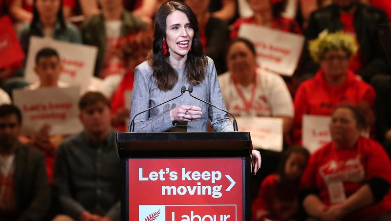 New Zealand Prime Minister Jacinda Ardern at the launch of her election campaign