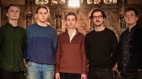 Violinist Dominic Ingham (centre) and his Role Models band - exhilarating and worth repeated spins...