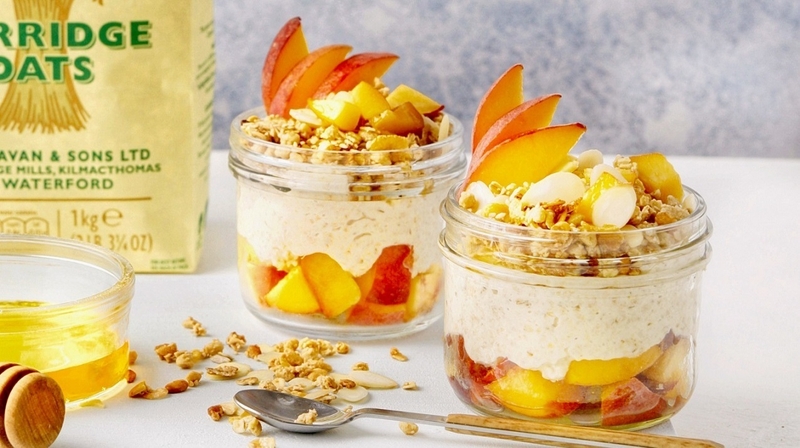 Peach Cobbler Overnight Oats