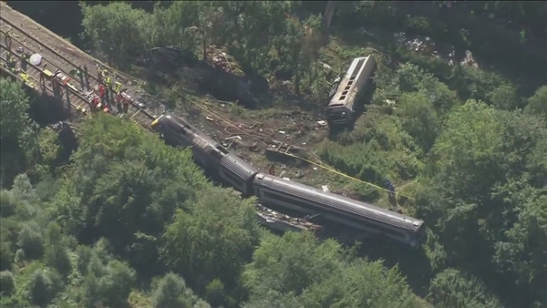 Aerial footage of the incident