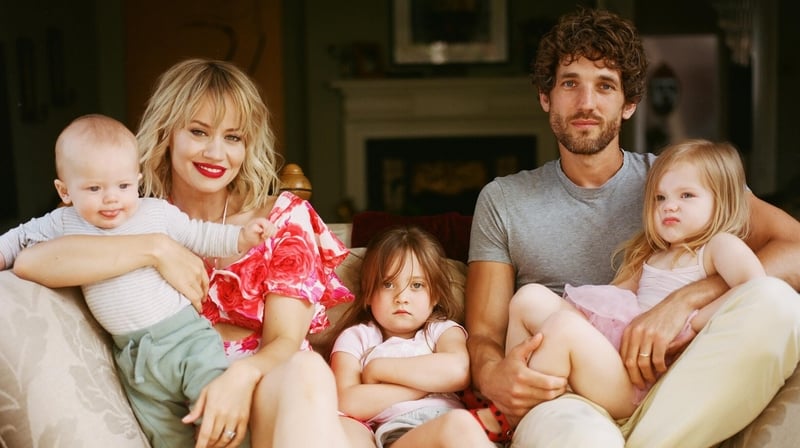 Wyatt with her husband Max Rogers and their kids (L-R) Senna, Willow and Maple (Alex Beer/PA)