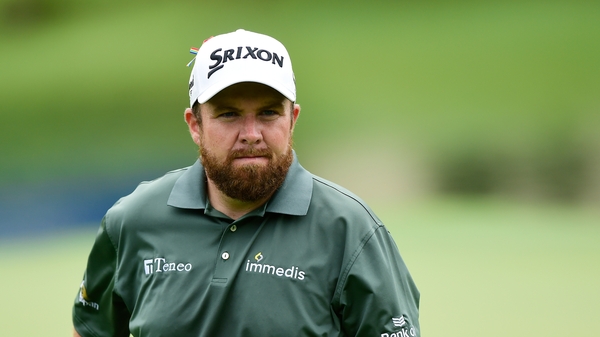 Shane Lowry looks on over on the 15th green during the second round