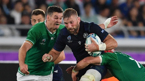 Barclay in action against Ireland at last year's World Cup