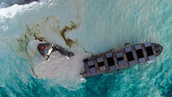 Bulk carrier MV Wakashio ran aground on a coral reef off the southeastern coast of Mauritius on 25 July