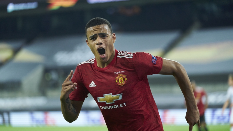 Mason Greenwood in Europa League action
