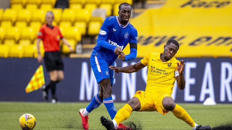 Rangers' Glen Kamara and Livingston's Marvin Bartley
