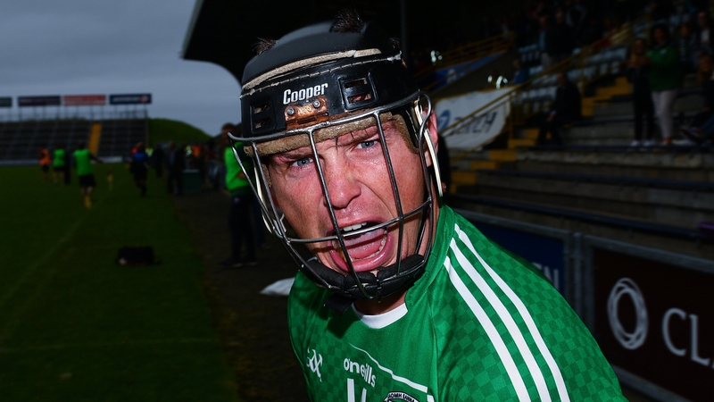 Conor McDonald of Naomh Eanna celebrates following the Wexford Hurling semi-final
