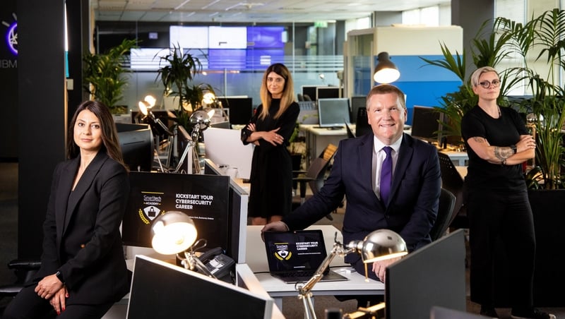 Raluca Saceanu, General Manager, Smarttech247, and Minister for Public Expenditure and Reform Michael McGrath