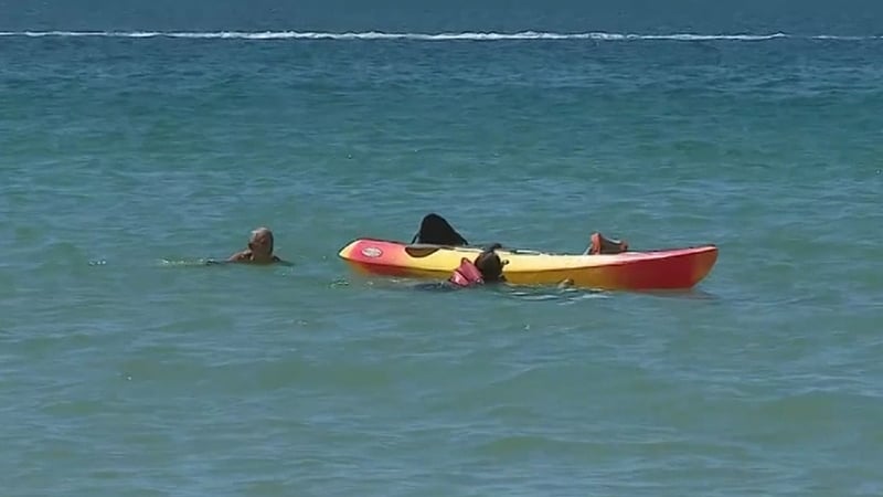 The canoe had drifted from another beach and then capsized in strong tides