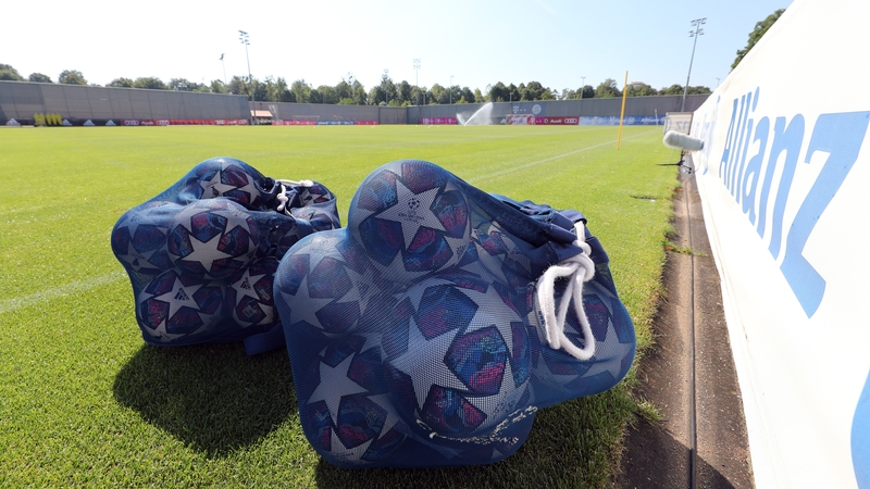 Bayern Munich train at the Sabener Strasse complex in Bavaria