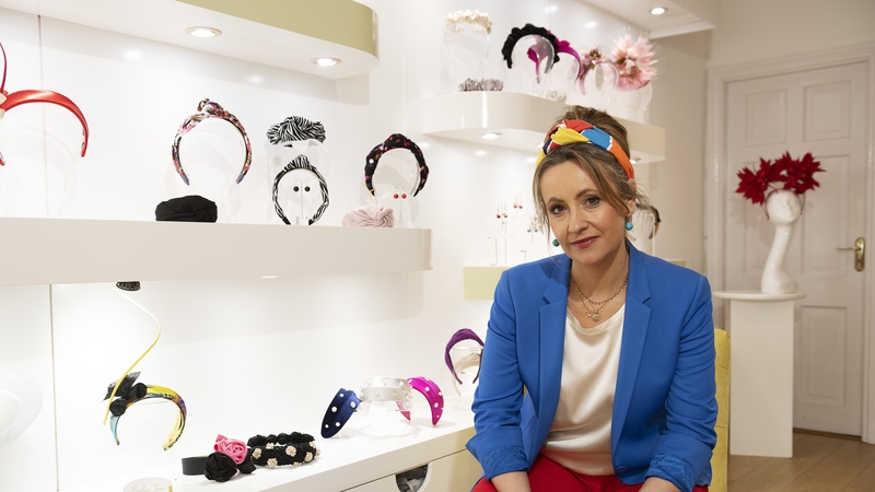 Emily Jean O Byrne with her display of 'turbands'