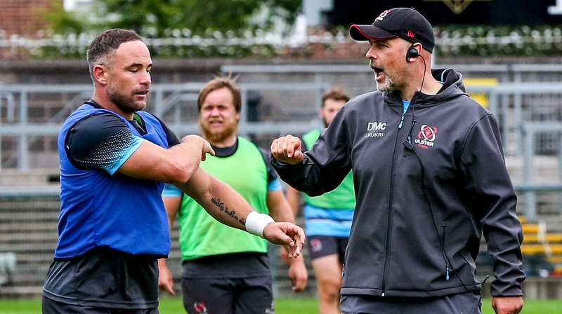 Mathewson (l) with Dan McFarland at Ulster training