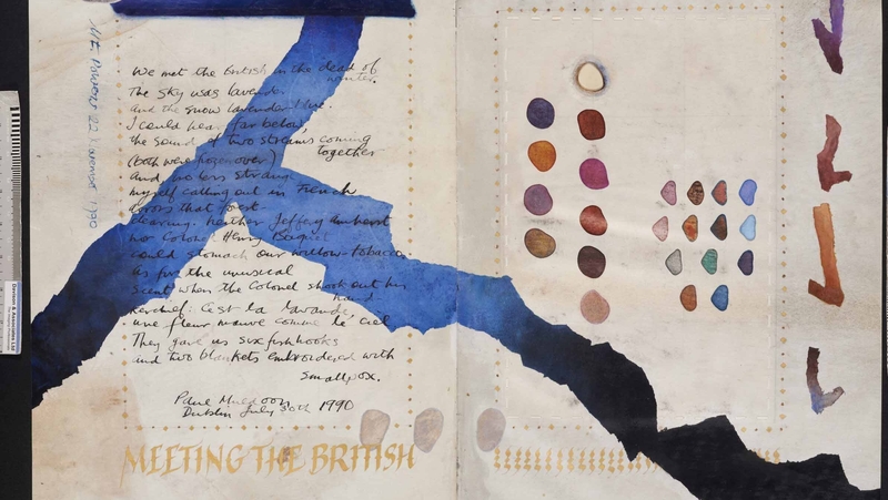 Meeting the British by Paul Muldoon with artwork by Mary Farl Powers. Photo: Great Book Of Ireland/UCC