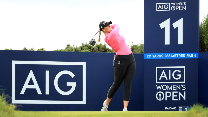 Olivia Mehaffey enjoying a practice round at the famous Scottish links