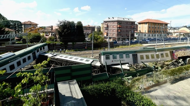 It travelled for about 7km north of Milan before derailing