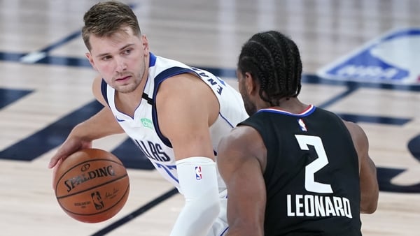 Luka Doncic facing Kawhi Leonard