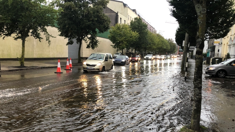 This evening's high tide in Cork city coincided with a tidal surge and strong winds