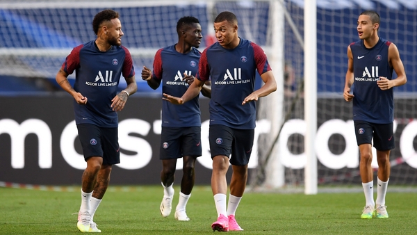 Neymar and Mbappe training ahead of last season's Champions League final