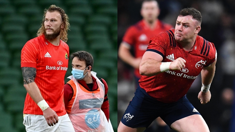 Both RG Snyman, left, and Dave Kilcoyne, were injured in the defeat to Leinster at the Aviva Stadium