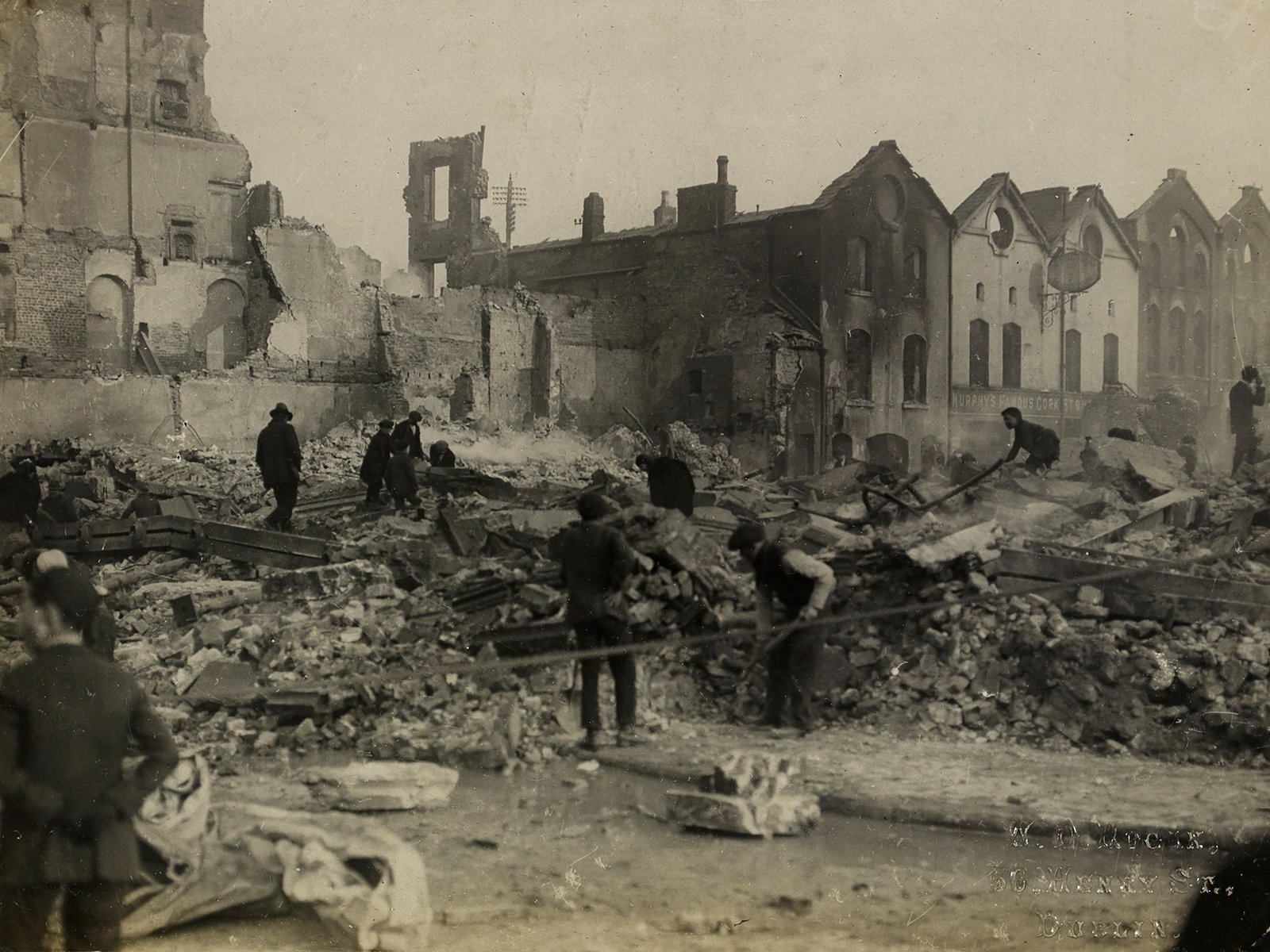 The ruins of Cash's department store after its destruction by the Crown Forces. Image courtesy of the National Library of Ireland