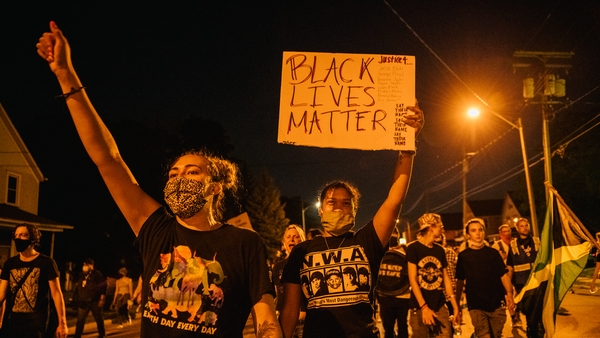 Street protests began in Wisconsin after the shooting of Jacob Blake