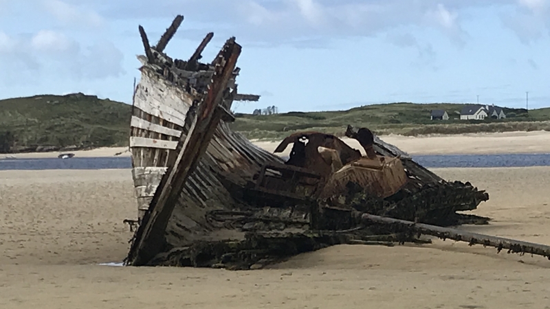 The iconic boat became stranded on the beach in Gaoth Dobhair in 1977 after it came ashore for minor repairs