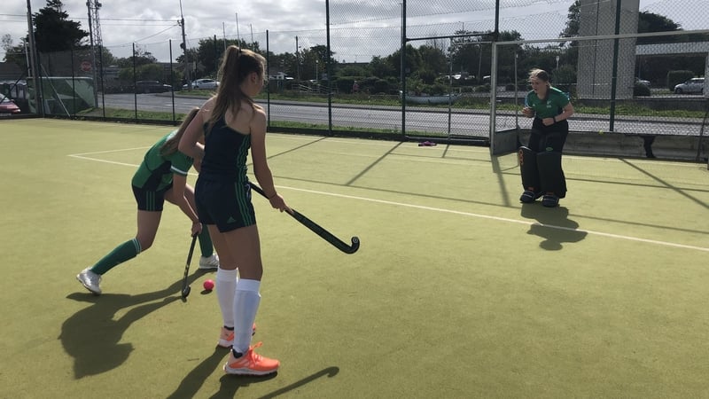 Connacht Hockey members practising in Oranmore, Galway